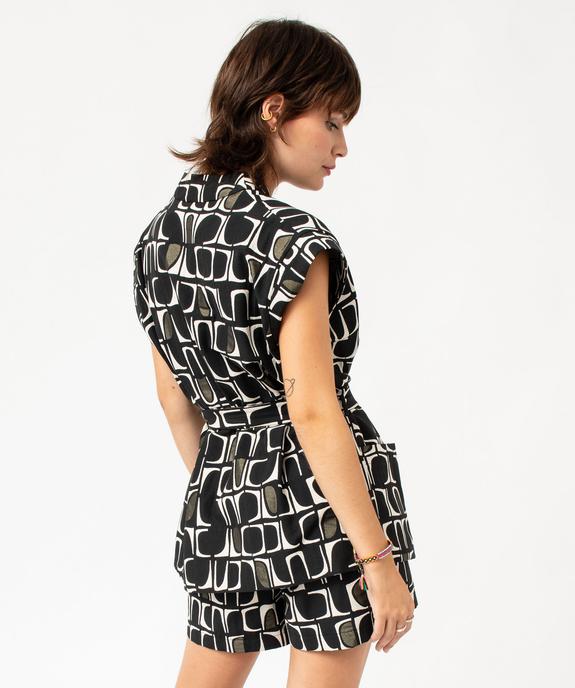 Chemise sans manches à motifs graphiques femme vue3 - GEMO(FEMME PAP) - GEMO