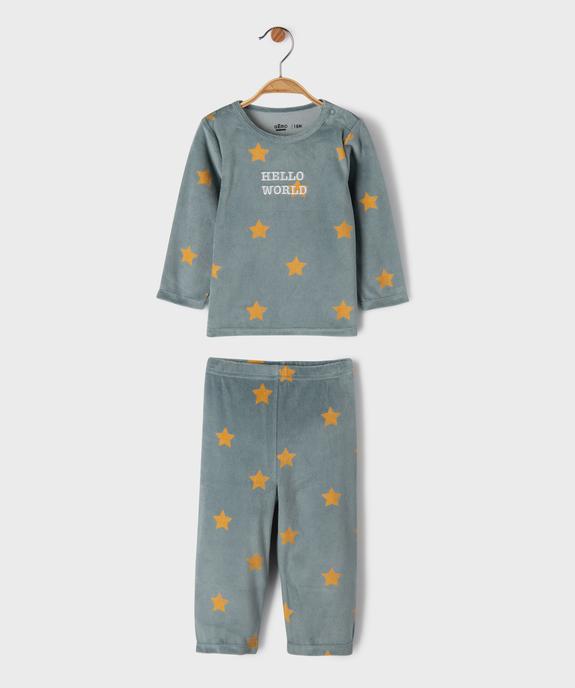 Pyjama 2 pièces en velours à motifs étoiles bébé garçon vue1 - GEMO 4G BEBE - GEMO