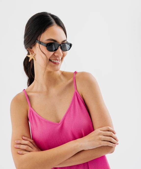 Robe longue à fines bretelles en maille texturée femme vue2 - GEMO 4G FEMME - GEMO