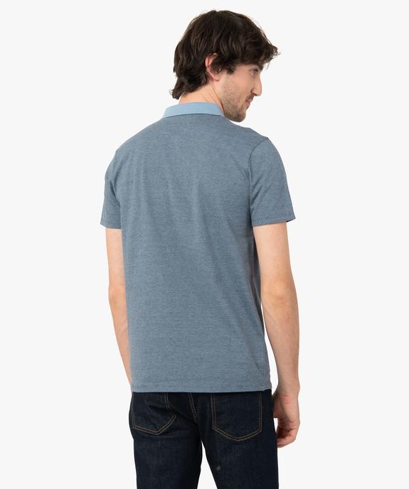 Polo homme à fines rayures et manches courtes vue3 - GEMO (HOMME) - GEMO