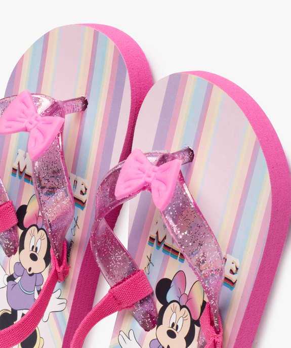Tongs fille à brides pailletées et nœud décoratif - Minnie vue3 - MINNIE - GEMO