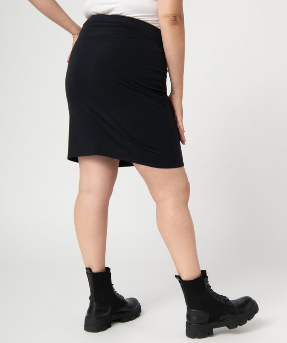Jupe femme grande taille coupe droite en maille extensible vue3 - GEMO (G TAILLE) - GEMO