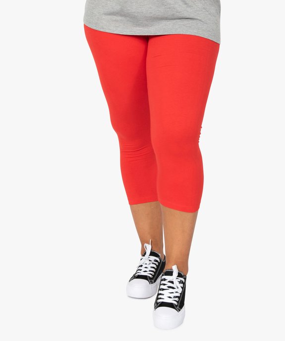 Pantacourt femme grande taille en maille unie et taille élastiquée vue1 - GEMO 4G GT - GEMO