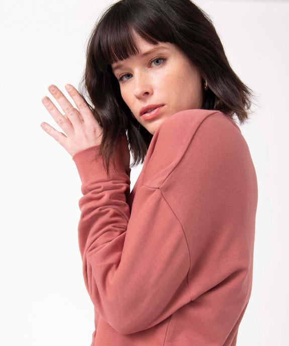 Sweat femme uni intérieur bouclettes vue2 - PREMIER PRIX BY GEMO - GEMO