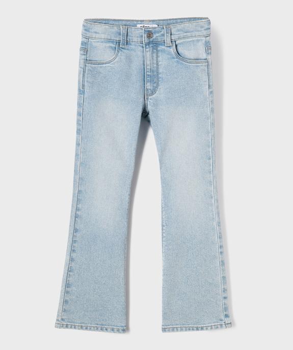 Jean flare à taille réglable en denim extensible fille vue1 - GEMO (ENFANT) - GEMO