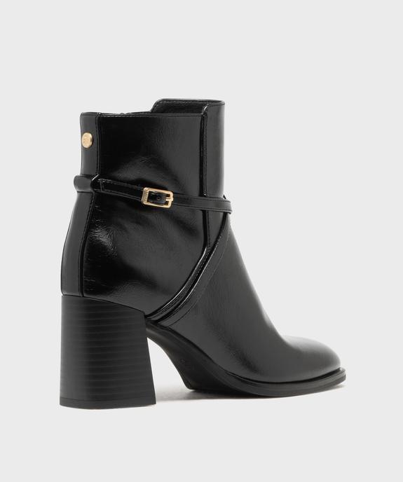 Boots à vernis mat, bout carré et talon trapèze femme - LuluCastagnette vue4 - LULUCASTAGNETTE - GEMO