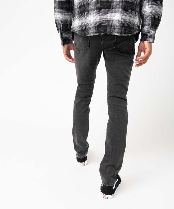 Jean homme coupe Slim délavé plissé sur les cuisses vue3 - GEMO 4G HOMME - GEMO