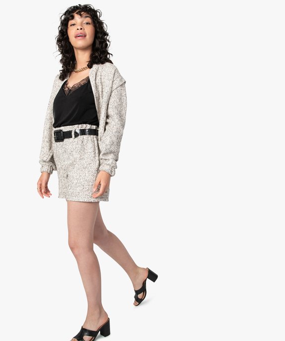Veste femme en maille aspect tweed avec fil pailleté vue5 - GEMO(FEMME PAP) - GEMO