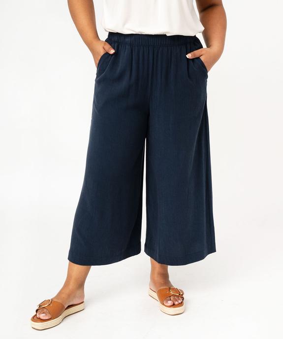 Pantacourt large en Lyocell et viscose femme grande taille vue3 - GEMO (G TAILLE) - GEMO