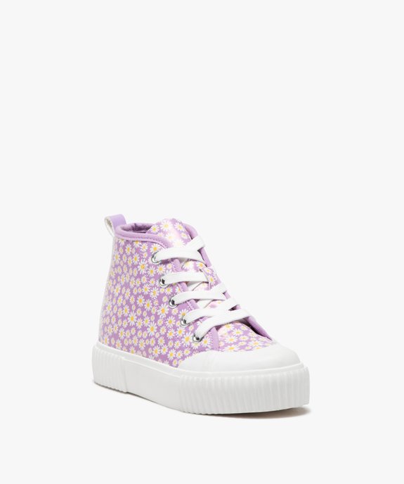 Baskets fille mid-cut à motifs avec zip et à semelle épaisse vue2 - PREMIER PRIX BY GEMO - GEMO