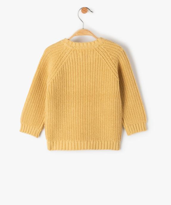 Pull bébé garçon en grosse maille avec poche kangourou vue3 - GEMO(BEBE DEBT) - GEMO