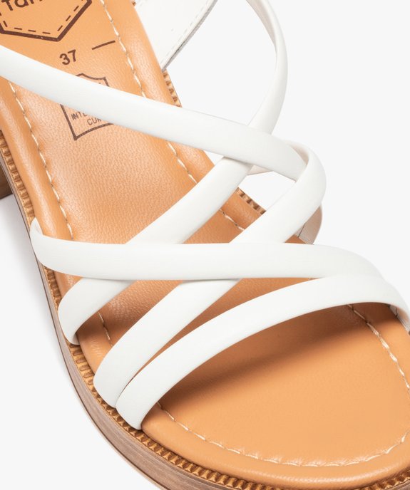 Sandales femme unies à talon carré et à fines brides croisées - Taneo vue6 - TANEO - GEMO