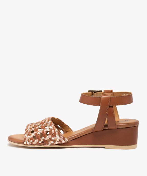 Sandales femme à talon et brides tressées cuir – Pierre Cardin  vue3 - PIERRE CARDIN D - GEMO