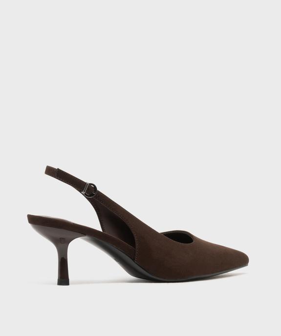 Escarpins slingback à bout pointu et kitten heels femme - Follow Me vue4 - FOLLOW ME - GEMO