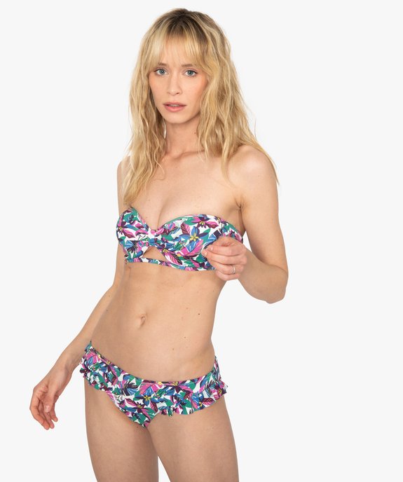 Haut de maillot de bain femme forme bandeau avec armatures vue3 - GEMO (PLAGE) - GEMO
