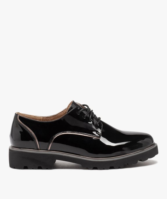 Derbies femme vernis à semelle crantée et lacets ronds vue1 - GEMO 4G FEMME - GEMO