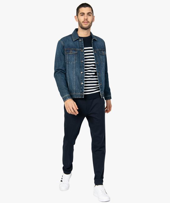 Pull homme marinière à maille fine vue6 - GEMO (HOMME) - GEMO