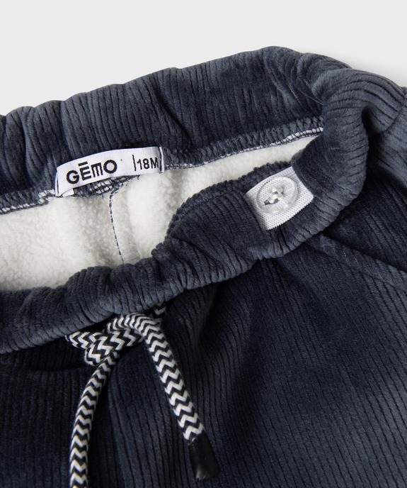 Pantalon en velours côtelé avec doublure polaire bébé vue3 - GEMO(BEBE DEBT) - GEMO
