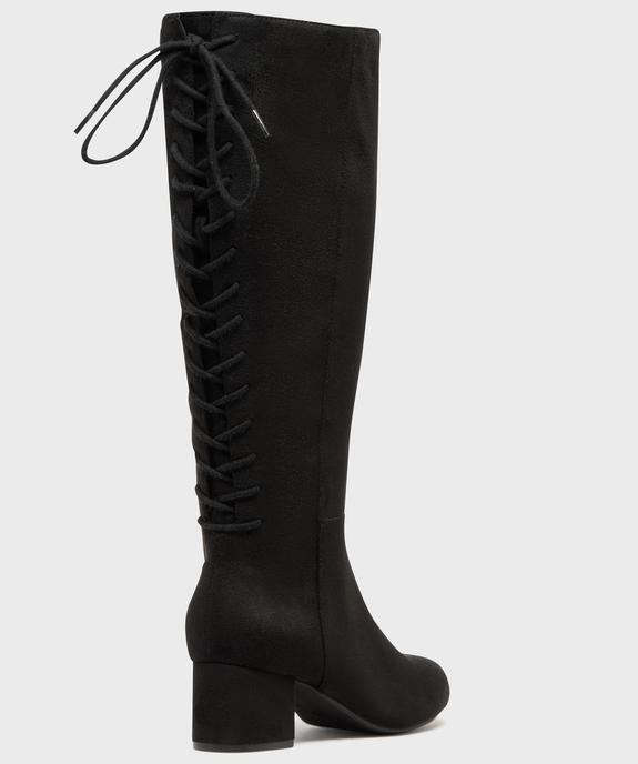 Bottes à talon en suédine avec laçage femme vue4 - VALENTINA BALDA - GEMO