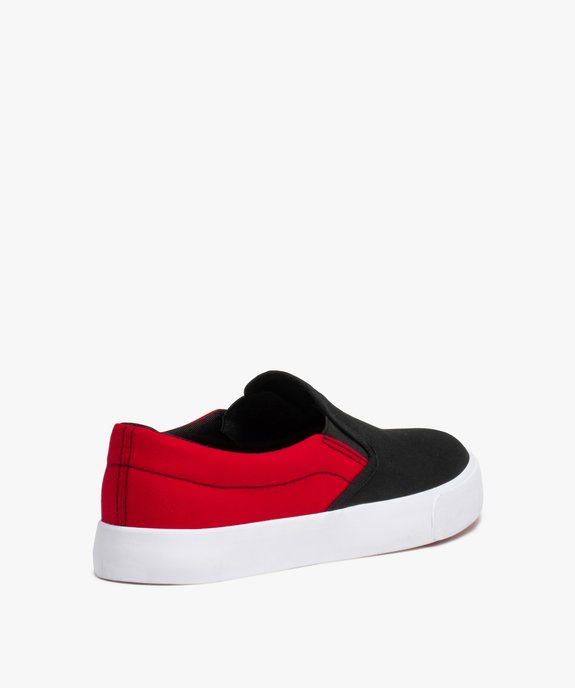 Chaussures basses homme slip-on en toile bicolore vue4 - GEMO 4G HOMME - GEMO