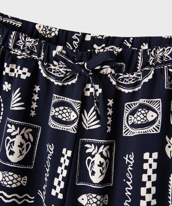 Pantalon large et fluide imprimé fille vue2 - GEMO (JUNIOR) - GEMO