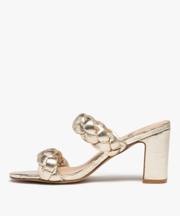 Mules femme à talon carré et larges brides tressées vue4 - GEMO(URBAIN) - GEMO