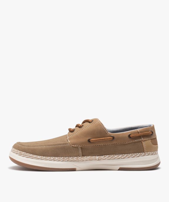 Chaussures bateau homme dessus en denim vue3 - GEMO (CASUAL) - GEMO