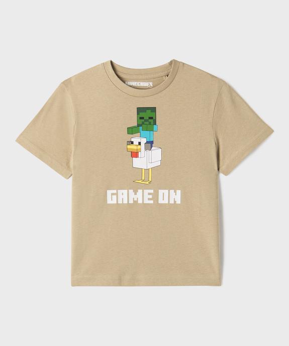 Tee-shirt manches courtes avec motif sur l’avant garçon - Minecraft vue1 - MINECRAFT - GEMO