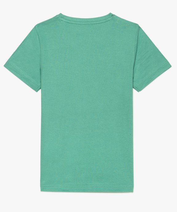 Tee-shirt garçon uni à manches courtes en coton bio vue2 - GEMO 4G GARCON - GEMO
