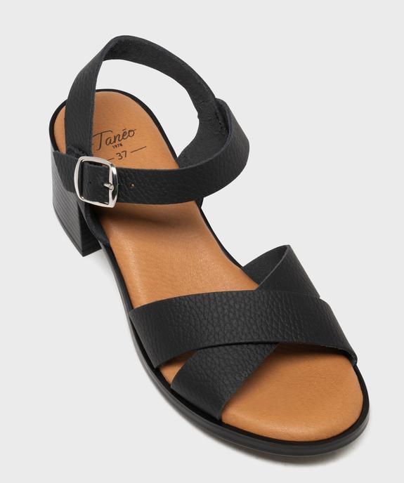 Sandales à talon en cuir femme - Tanéo vue5 - TANEO - GEMO