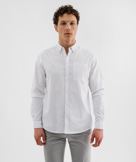 Chemise manches longues regular en coton rayé homme vue3 - GEMO 4G HOMME - GEMO