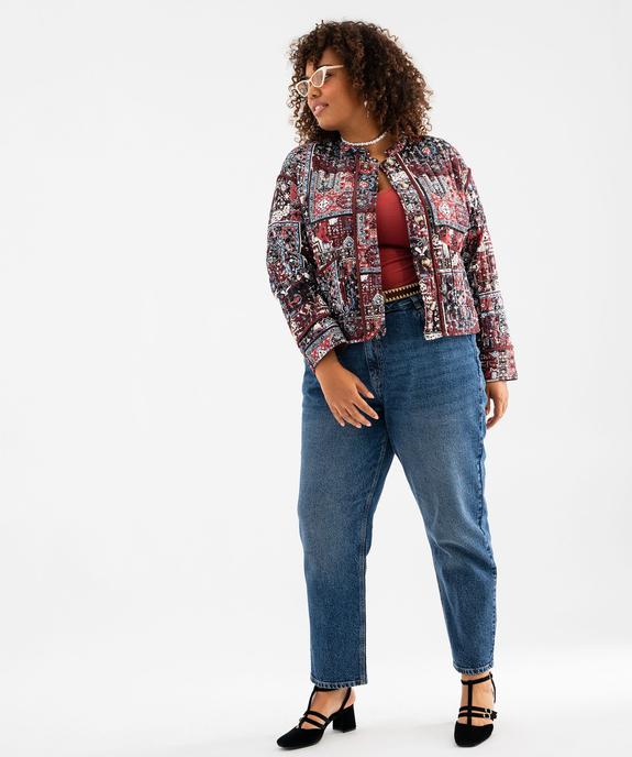 Tee-shirt manches longues en viscose stretch côtelée femme grande taille vue4 - GEMO (G TAILLE) - GEMO