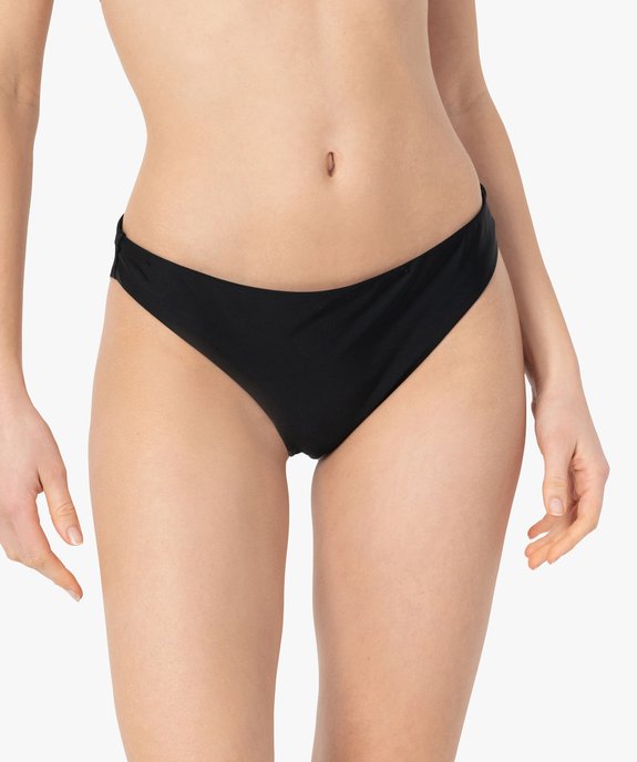 Bas de maillot de bain femme uni forme tanga vue1 - GEMO (PLAGE) - GEMO