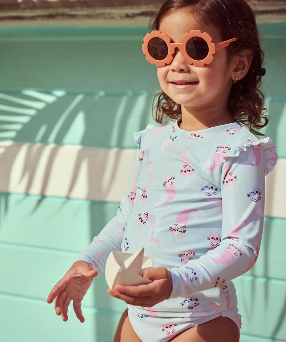 Tee-shirt de plage avec protection UVA et UVB à manches longues bébé fille vue4 - GEMO(BEBE DEBT) - GEMO