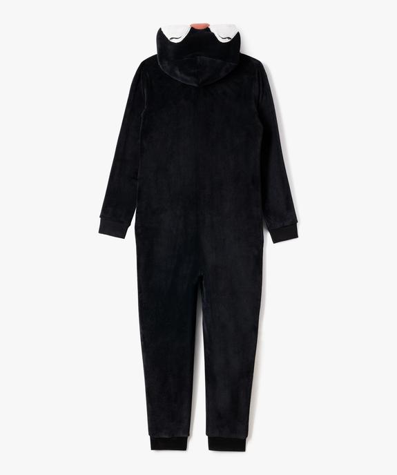 Combinaison pyjama en maille peluche motif pingouin fille vue4 - GEMO (JUNIOR) - GEMO