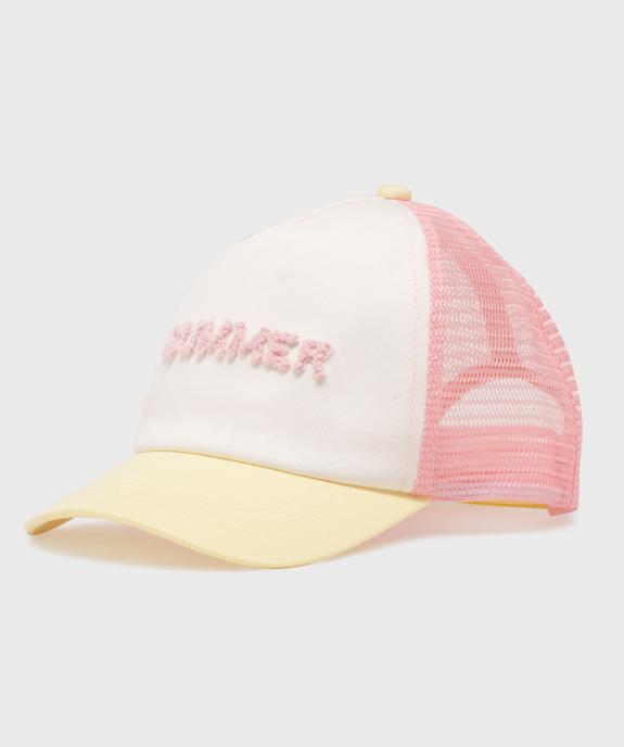 Casquette en résille avec inscription maille bouclette fille vue1 - GEMO (ACCESS) - GEMO