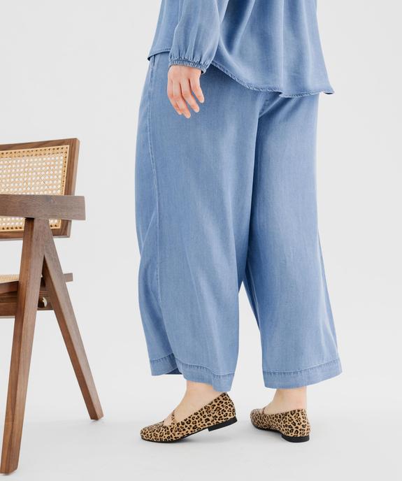 Pantacourt large en Lyocell femme grande taille vue3 - GEMO 4G GT - GEMO