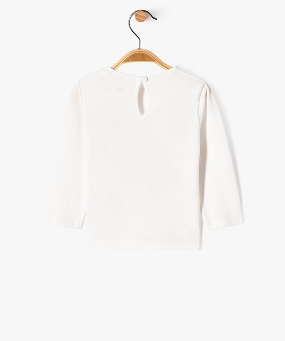 Tee-shirt à manches longues avec motif en relief bébé fille vue3 - GEMO(BEBE DEBT) - GEMO