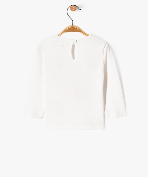 Tee-shirt à manches longues avec motif en relief bébé fille vue3 - GEMO(BEBE DEBT) - GEMO
