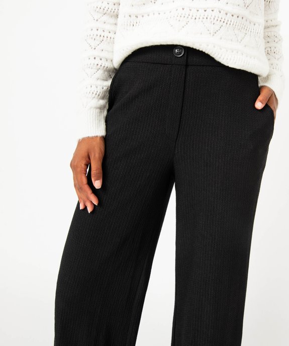 Pantalon large en maille texturée femme vue2 - GEMO(FEMME PAP) - GEMO