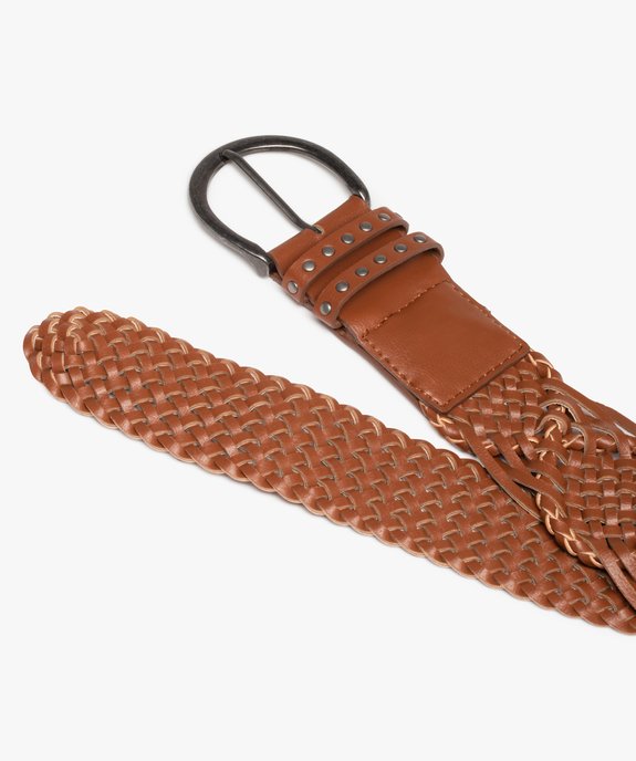 Ceinture femme tressée avec grosse boucle en métal vue2 - GEMO (ACCESS) - GEMO