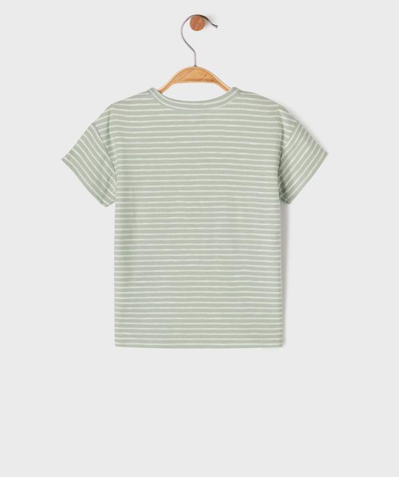 Tee-shirt rayé à manches courtes et col tunisien bébé garçon vue3 - GEMO(BEBE DEBT) - GEMO