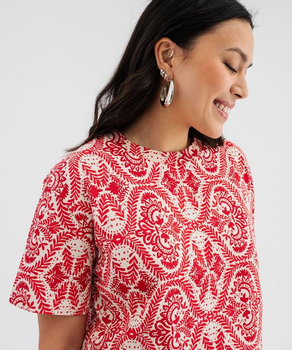 Tee-shirt manches courtes imprimé femme vue1 - GEMO 4G FEMME - GEMO