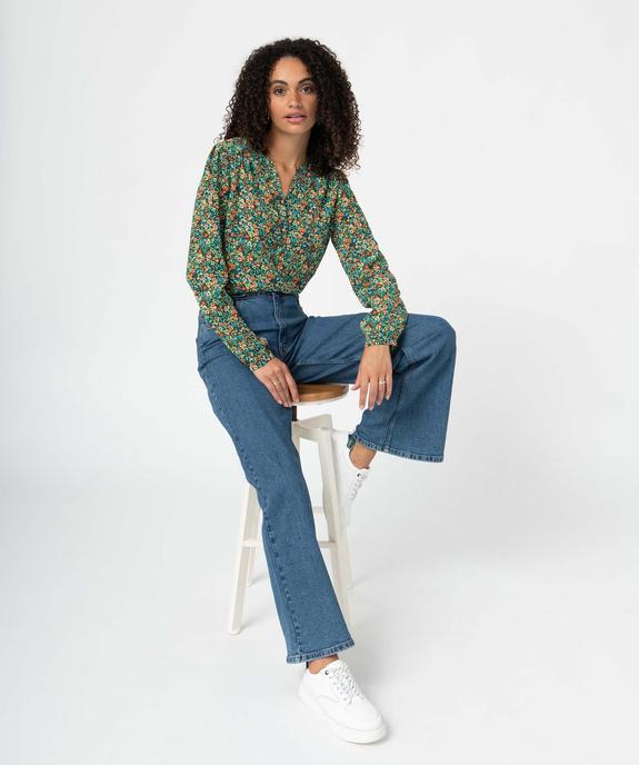 Blouse femme imprimée à manches longues retroussables vue1 - GEMO(FEMME PAP) - GEMO