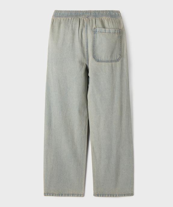 Jean regular à taille élastiquée en coton fin délavé garçon vue3 - GEMO (JUNIOR) - GEMO