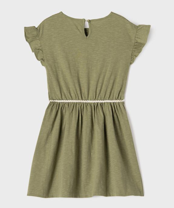 Robe courte à manches volantées en jersey de coton fille vue4 - GEMO 4G FILLE - GEMO