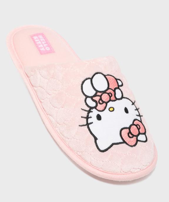 Chaussons mules en velours femme - Hello Kitty vue5 - HELLO KITTY - GEMO