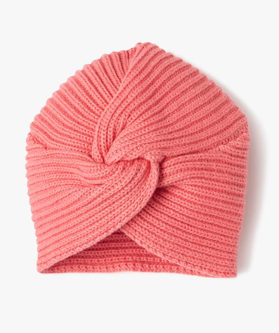 Bonnet en maille côtelée effet drapé bébé fille vue1 - GEMO(BB COUCHE) - GEMO