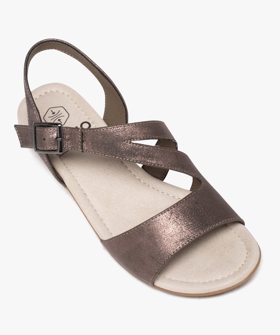 Sandales femme confort à petit talon carré et brides pailletées vue5 - GEMO (CONFORT) - GEMO