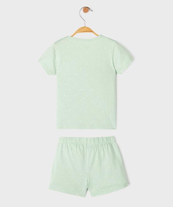 Pyjashort en jersey de coton imprimé cœurs bébé fille vue3 - GEMO 4G BEBE - GEMO
